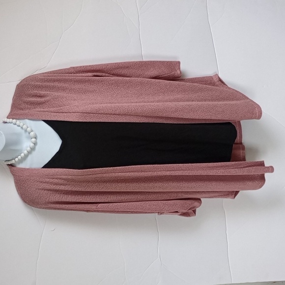 Large - Pink Rose - Loose Fitted Open Cardigan - Mauve/Light Pink - Soft… - Picture 1 of 10